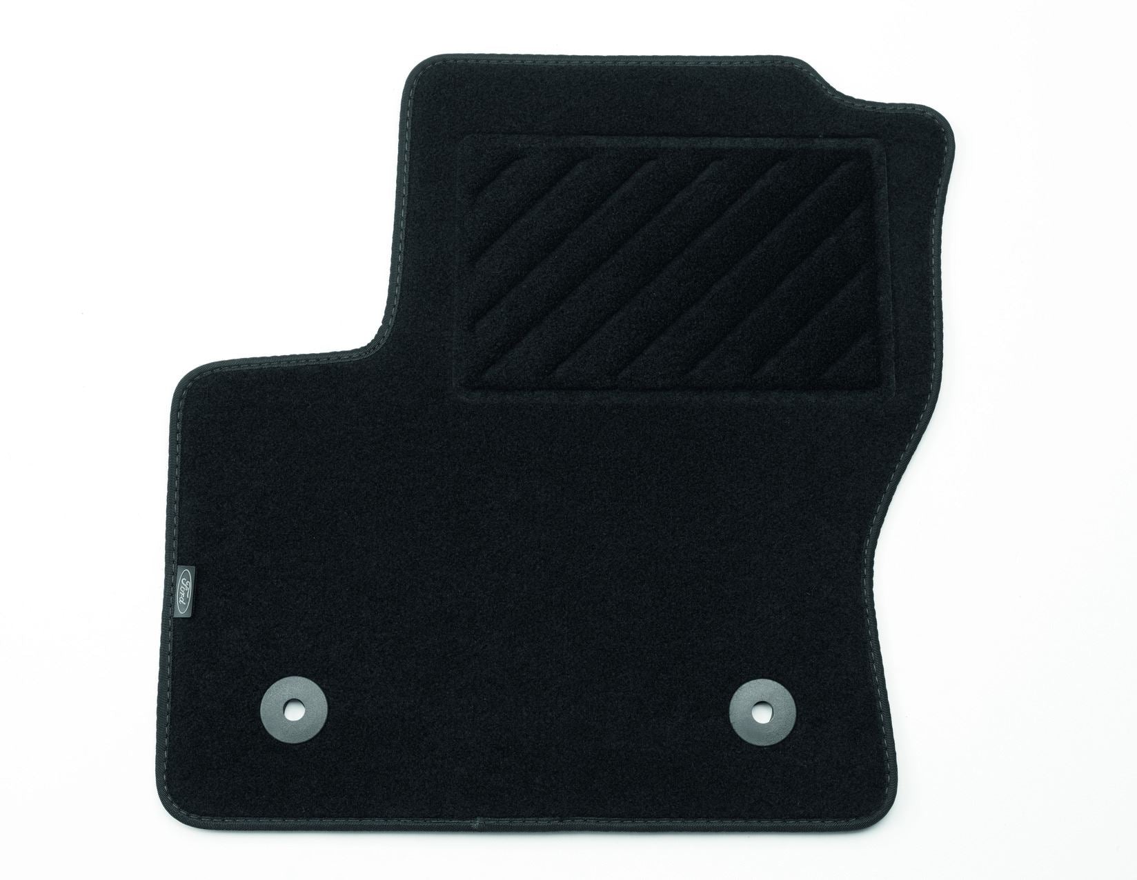 Alfombrillas De Suelo Para Ford S-Max 5 Plazas (2012-2015), De Felpa Negra Con Borde Cosido