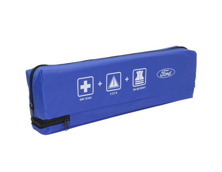 Original Ford Paquete de seguridad premium con bolsa flexible en color azul.