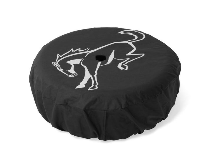 Original Ford Bronco Funda para rueda de repuesto Negra con el logo blanco de Bronco Pony