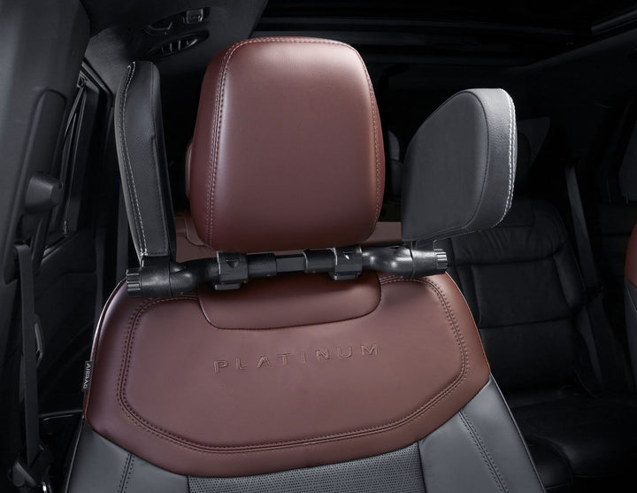 ACV* Reposacabezas de descanso de piel PVC negra con ribetes plateados