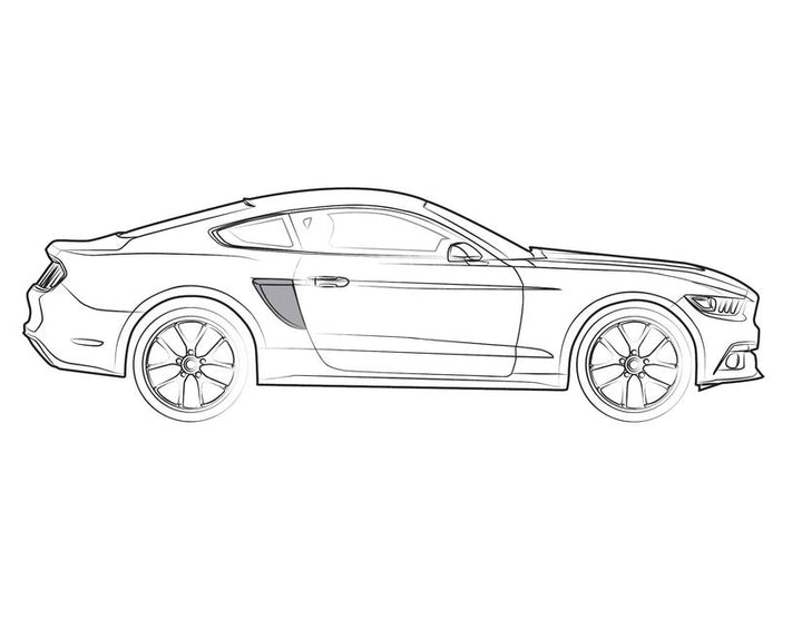 Original Ford Mustang Juego de aletas laterales para la carrocería negro mate