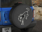 Original Ford Bronco Funda para rueda de repuesto Negra con el logo blanco de Bronco Pony