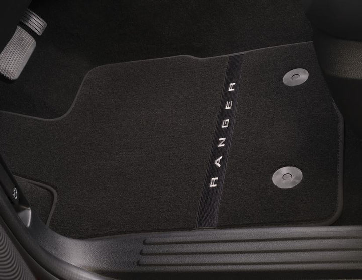 Kit de alfombrillas de moqueta delanteras y traseras Ranger Super Cab 2022+ negro excepto Raptor