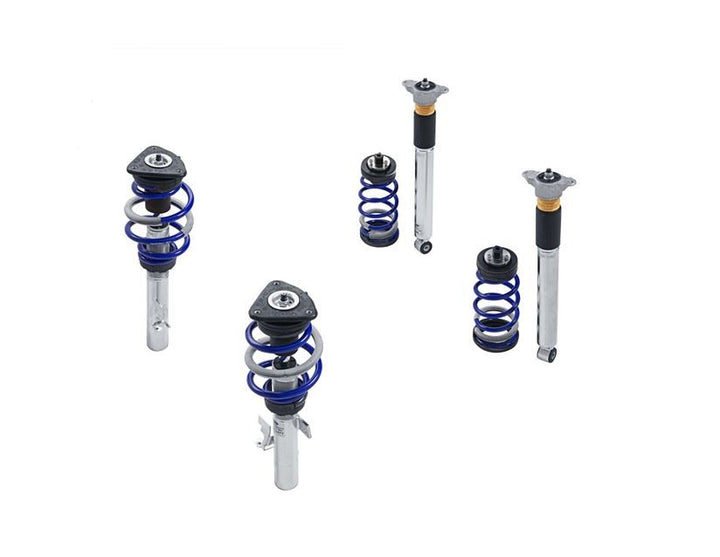 Original Ford Focus Kit de suspensión coilover de acero inoxidable con muelles con recubrimiento en polvo en color azul Ford Performance.