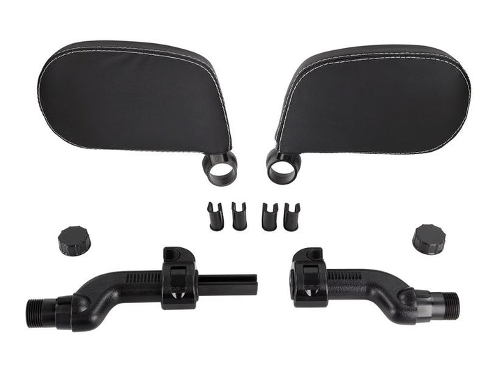 ACV* Reposacabezas de descanso de piel PVC negra con ribetes plateados