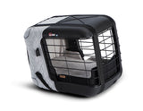 4pets®* Jaula de transporte Caree para perros y gatos, se fija de forma segura al asiento de cualquier pasajero, en color gris frío.