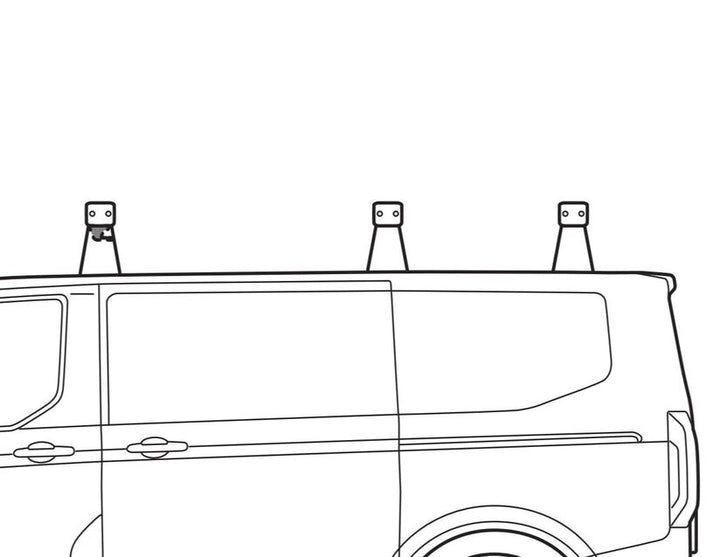 Ford Tourneo/Transit Custom Q-Top® (Q-Tech)* Portaequipajes juego de tres barras transversales