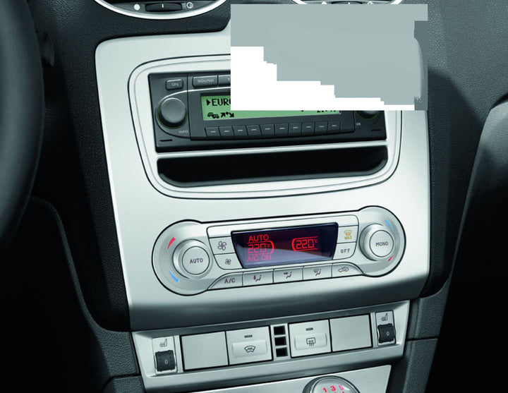 Original Ford Focus 01/2008-12/2010 Embellecedor para radios DIN en color plata.