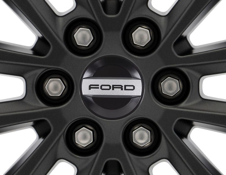 Embellecedor de rueda en color negro, con inscripción Ford.