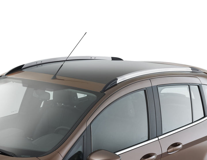 Original Ford B-MAX Barras longitudinales portaequipajes para techo en color plata/negro.