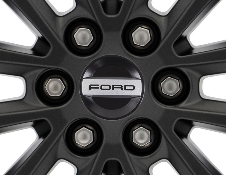 Embellecedor de rueda en color negro, con inscripción Ford.
