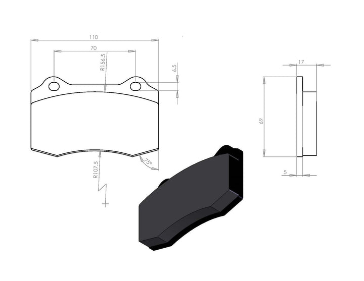 Fiesta Tarox®* Kit de pastillas de freno delanteras Ford Performance Strada 122 (vía rápida).