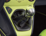 Original Ford Ka Pomo de la palanca de cambios diseño de aluminio con inserción de cuero en color verde Jump.