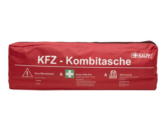 Original Ford Kalff Pack de seguridad Trio Kit de primeros auxilios Triángulo de advertencia Chaleco 2646612