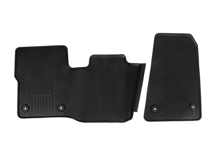Transit Custom & Transit Alfombrillas de goma delanteras, en color negro.