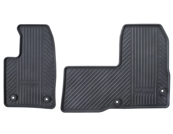 Tourneo Custom Alfombrillas de goma delanteras, en color negro.