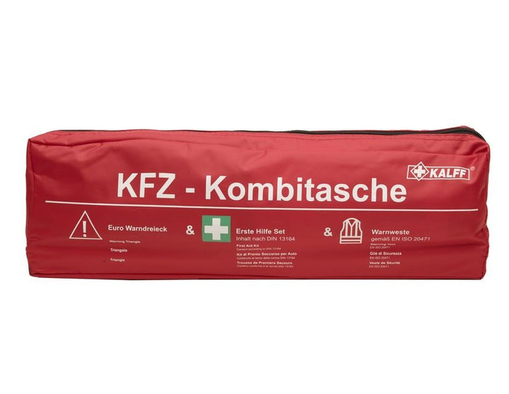 Original Ford Kalff Pack de seguridad Trio Kit de primeros auxilios Triángulo de advertencia Chaleco 2646612