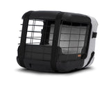 4pets®* Jaula de transporte Caree para perros y gatos, se fija de forma segura al asiento de cualquier pasajero, en color gris frío.
