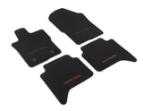 Kit de alfombrillas de moqueta delanteras y traseras Ranger Raptor 2022+ negras con logo rojo