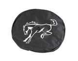 Original Ford Bronco Funda para rueda de repuesto Negra con el logo blanco de Bronco Pony