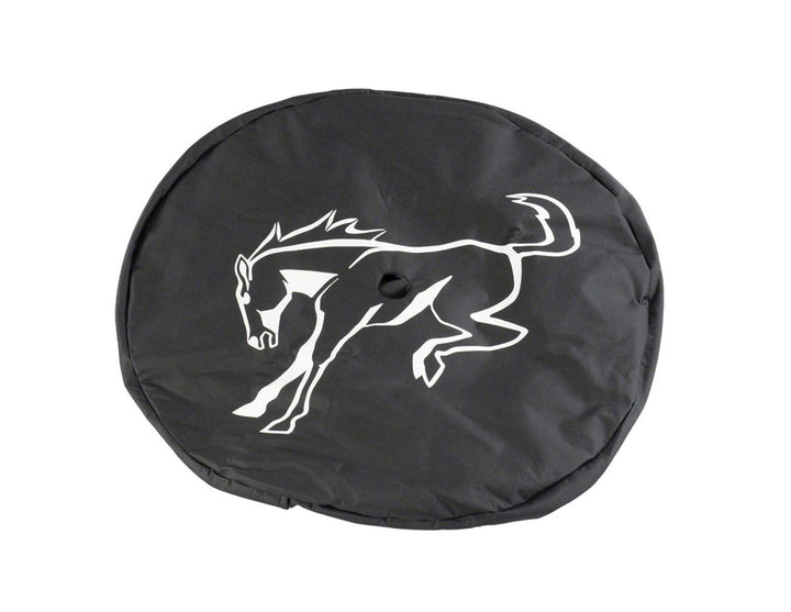 Original Ford Bronco Funda para rueda de repuesto Negra con el logo blanco de Bronco Pony