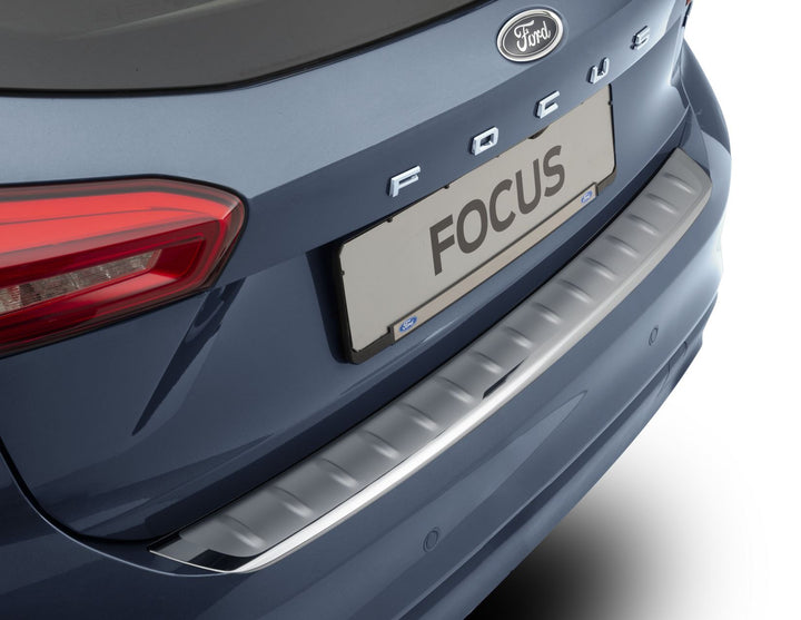 Original Ford Focus Lámina protectora de paragolpes trasero placa de acero inoxidable.