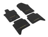 Kit de alfombrillas de moqueta delanteras y traseras Ranger Wildtrak automática 2022+ negro con logo amarillo