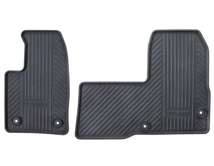 Tourneo Custom Alfombrillas de goma delanteras, en color negro.