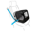 4pets®* Jaula de transporte Caree para perros y gatos, se fija de forma segura al asiento de cualquier pasajero, en color gris frío.