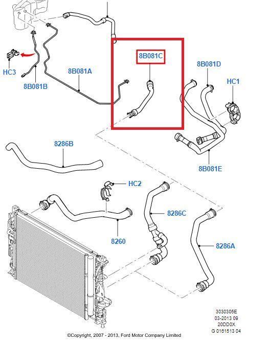 Tubo/manguito de refrigeración del radiador original para Ford Mondeo Galaxy S-Max 1405742