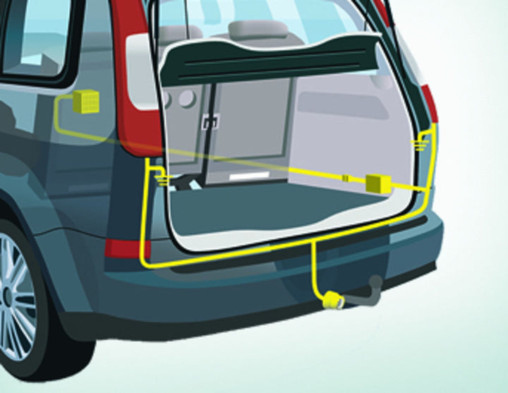 Transit Courier & Tourneo Courier Kit de cables para gancho de remolque conector de 13 pins.