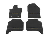 Kit de alfombrillas de moqueta delanteras y traseras Ranger Wildtrak automática 2022+ negro con logo amarillo