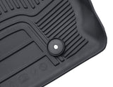 Ecosport Alfombrillas de goma delanteras, en color negro, estilo bandeja con bordes elevados.