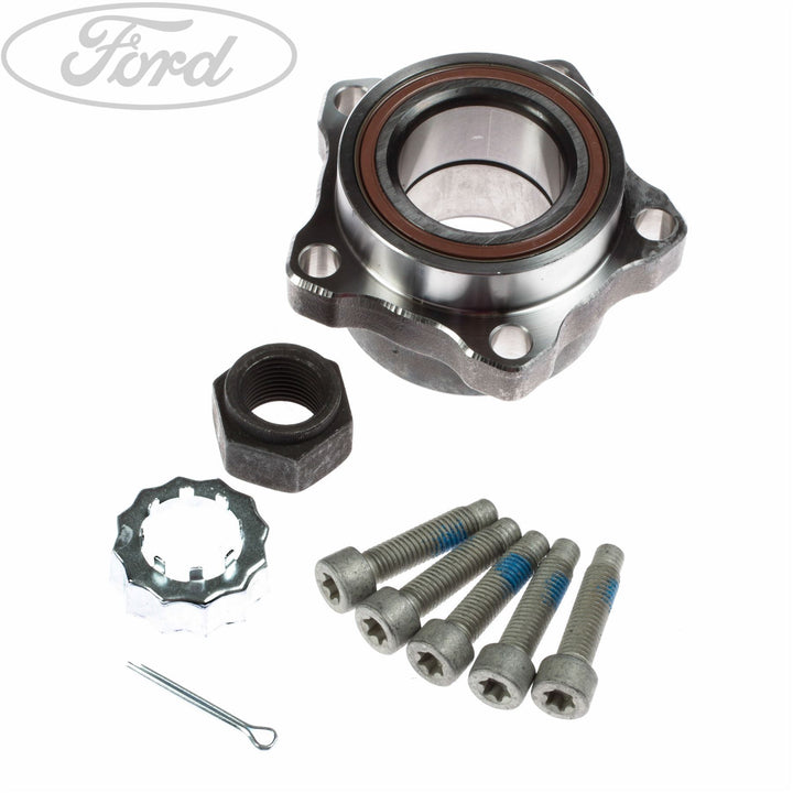 Tuerca, pernos y pasador del buje del cojinete de la rueda delantera original para Ford Transit 2006–2014 1377907