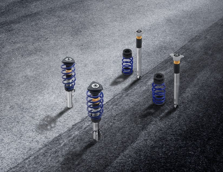 Original Ford Fiesta Kit de suspensión coilover acero inoxidable con muelles con revestimiento de polvo en color azul Ford Performance.