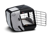 4pets®* Jaula de transporte Caree para perros y gatos, se fija de forma segura al asiento de cualquier pasajero, en color gris frío.