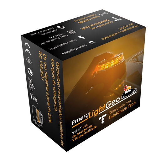 EmergLight Geo IoT. Luz de Emergencia V-16 Geolocalizada. Obligatoria a partir del 1 de enero de 2026