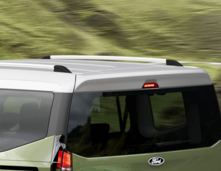 Original Ford Transit/Tourneo Courier Barras longitudinales portaequipajes para techo raíl individual para el lado izquierdo
