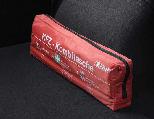 Original Ford Kalff Pack de seguridad Trio Kit de primeros auxilios Triángulo de advertencia Chaleco 2646612
