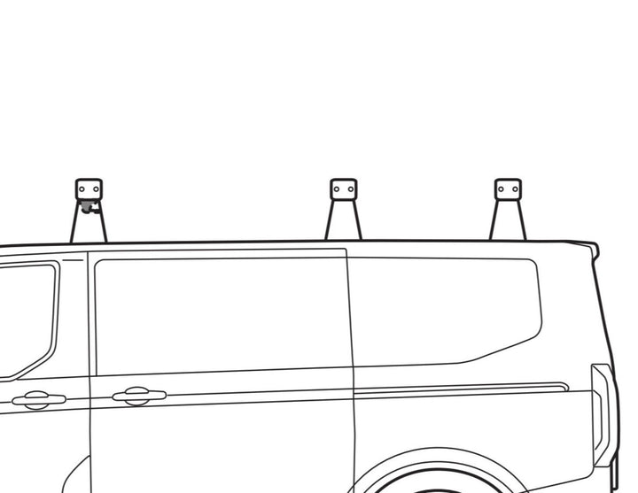 Ford Tourneo/Transit Custom Q-Top® (Q-Tech)* Portaequipajes juego de tres barras transversales