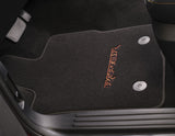 Kit de alfombrillas de moqueta delanteras y traseras Ranger Raptor 2022+ negras con logo rojo