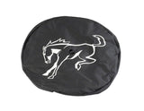 Original Ford Bronco Funda para rueda de repuesto Negra con el logo blanco de Bronco Pony