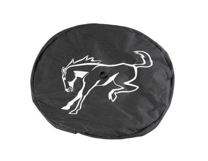 Original Ford Bronco Funda para rueda de repuesto Negra con el logo blanco de Bronco Pony