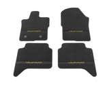 Kit de alfombrillas de moqueta delanteras y traseras Ranger Wildtrak automática 2022+ negro con logo amarillo