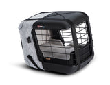 4pets®* Jaula de transporte Caree para perros y gatos, se fija de forma segura al asiento de cualquier pasajero, en color gris frío.