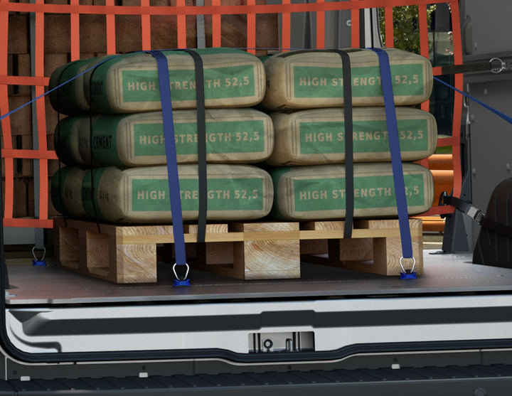 Original Ford Transit/Transit Argollas de sujeción de carga en color azul.