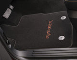 Kit de alfombrillas de moqueta delanteras y traseras Ranger Raptor 2022+ negras con logo rojo