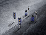 Original Ford Fiesta Kit de suspensión coilover de acero inoxidable con muelles con revestimiento en polvo en color azul Ford Performance.