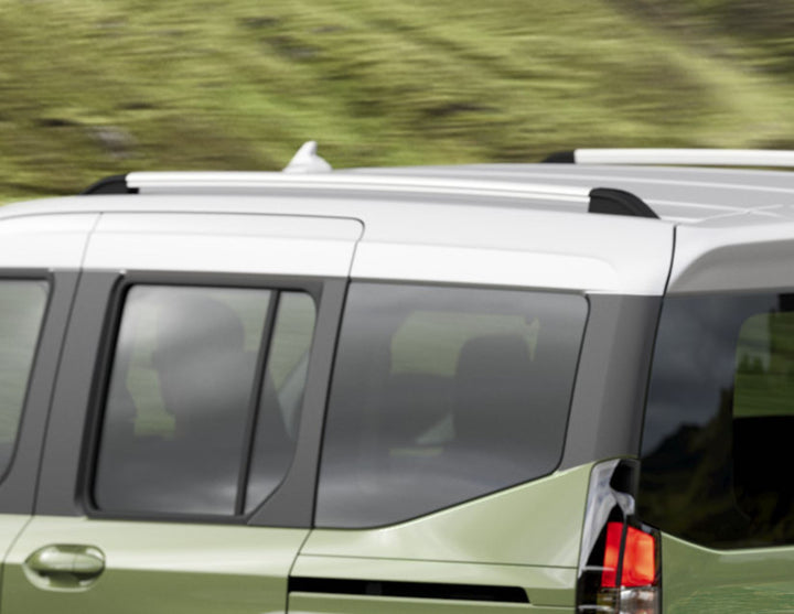 Original Ford Transit/Tourneo Courier Barras longitudinales portaequipajes para techo raíl individual para el lado izquierdo