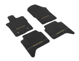 Kit de alfombrillas de moqueta delanteras y traseras Ranger Wildtrak automática 2022+ negro con logo amarillo